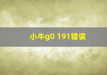 小牛g0 191错误